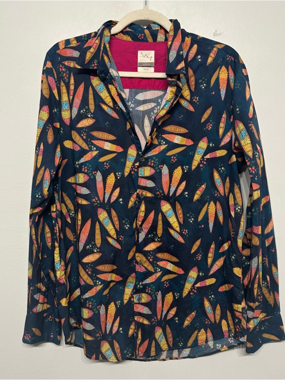 Nicobar Hakuna Button Down Shirt Multi Color Medium - Picture 6 of 12